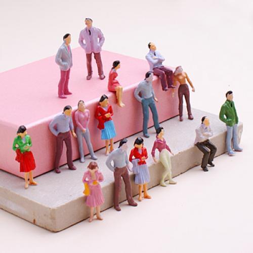 100pcs 1:50 Scale Miniature People Model Figurines for HO O Gauge Model Train Diorama Scenery DIY Accessories