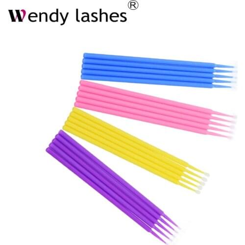 100Pcs Disposable Eyelash Extension Supplies Micro Brush Individual Lashes Removing Swab Micro Brush For Makeup Cleaning Glue