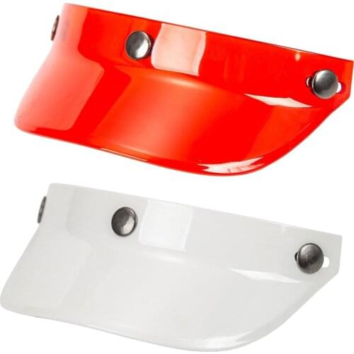 2x Motorcycle Peak Shield With 3 Snap Scratch Resistant For 3/4 Helmets