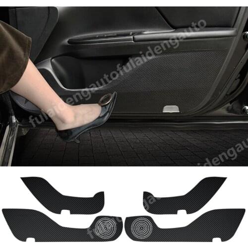 4pcs For Honda Accord 2014-2017 Carbon fiber leather Side Door Anti Kick Pad Protective cover trim Car Styling Accessories