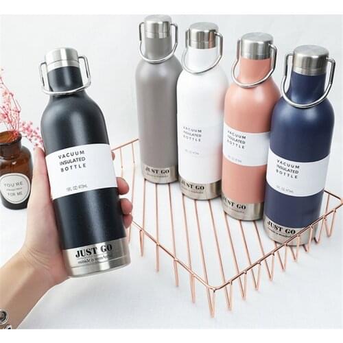 470ML Thermal Water Bottle Stainless Steel Vacuum Flasks for Water Portable Sport Cycling Camping Bicycle Bottle Drinking Kettle