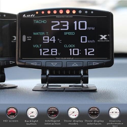 Lufi X1 OBD2 Head Up Display Car Water Oil Temperature Speed smart Meter Universal Gauge HUD turbo boost