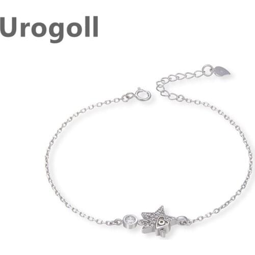 Noble Women Bracelet Pure S925 Sterling Silver Zircon Star Bracelet Jewelry Charm Bracelets Jewelry Accessories Gift For Girl