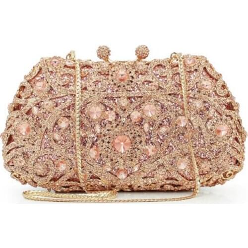 XIYUAN BRAND Metal Beaded champagne Evening Clutch Bag blue Wedding Bridal Handbag Purses Women Trend Bags clutch purse female