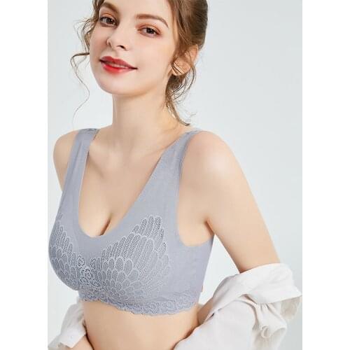 Women Sexy Crop Tops Bra Underwear BH Push Up Bralette Lace Sleeveless Seamless Bra Sports Brassiere Latex Bra With Pad Vest Top
