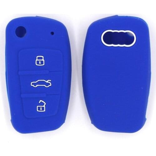 2PC Car Key Case Shell Fob For Audi A3 Q2L Q3 S3 RS3 A4 A6 A6L A8 Q7 A5 Q5 C5 C6 B6 80 A2 Key Fob Case Silica Gel Remote Flip