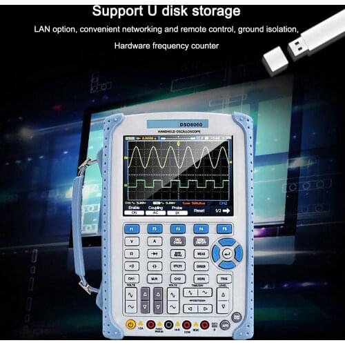 5 In 1 Digital Oscilloscope Dual Channel Input Signal Generator USB Interface Osciloscopio Portatil 2GSa/s 50GSa/s Sampling Rate