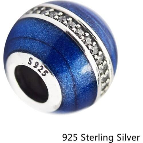CKK Interstellar Orbit Blue Charms 925 Sterling Silver Beads Original Jewelry DIY Making Fits For Bracelets