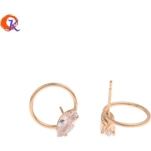 Cordial Design 40Pcs 12*13MM Jewelry Accessories/Earrings Stud/Genuine Gold Plating/DIY Making/Hand Made/Earring Findings