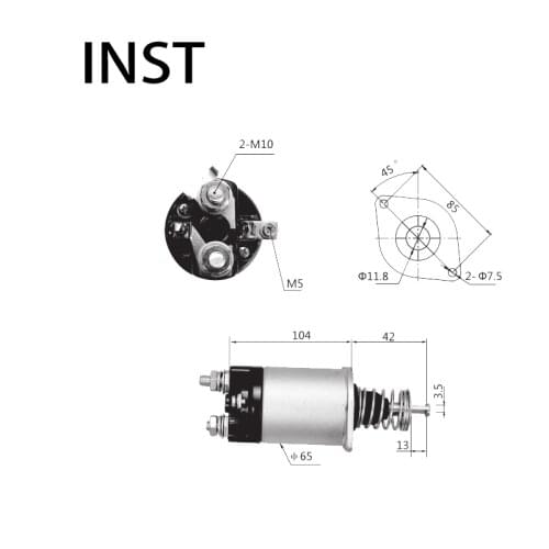 ELECTROMAGNETIC SWTICH SOLENOID FOR 24V 4.5KW 28180-1390 1350-114-02X9 2723 SSW4544HE 03505020047 STW4337EC SSW4544HE