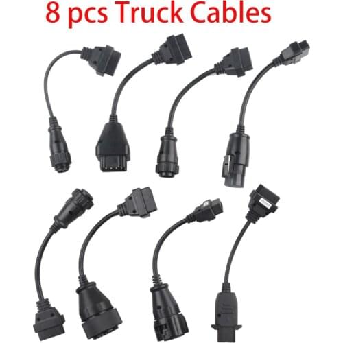 Truck Cable 8PCS Full Set Cables forWABCO/MAN/Iveco/Scania/Benz/Renault/ forVolvo Truck Diagnostic OBD2 Connector Adapter
