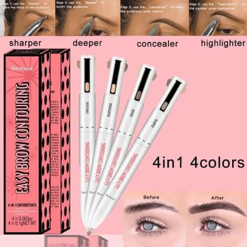 Beckisue 4 In 1 Eyebrow Pencil Waterproof Eyebrow Long Lasting Easy To Wear Eyebrow Pen Beauty Makeup Cosmetic Tool TSLM1