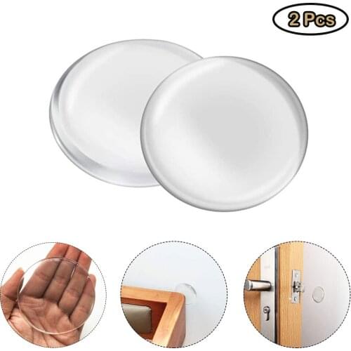 2Pcs 80x8mm Wall Protectors Door Handle Protective Plug Non-Slip Stickers Self-adhesive Round Bumper Door Stop