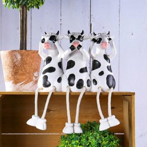 Creative Home Decorations Cows Chicken Statue Figurines for Shelf Decor Bedroom Living Room Indoor Outdoor Living Space