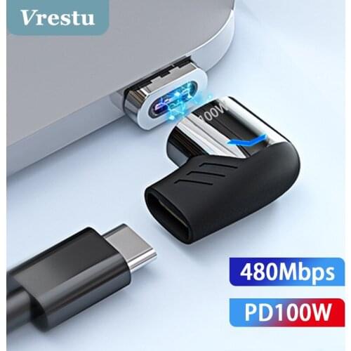 5A 100W USB Type C Fast Charging Data Sync Magnetic Convertor USBC Adapter Charge Adapter for Laptop Samsung Macbook iPad Laptop