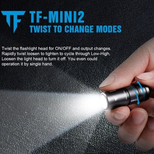 Mini Flashlight with Keychain 220 Lumens 2 Modes Waterproof USB Electric Torch
