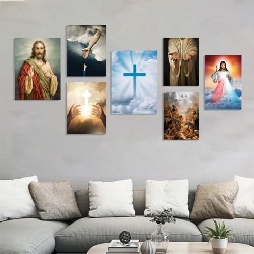 God Jesus Christ Classic Holy Father Son Wall Art Canvas Painting Posters and Prints Bedroom Living Room Decor