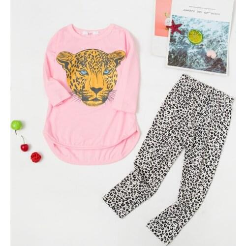 2021 Autumn Fashion New Baby Girl Clothes Leopard Clothing Sets Kids Clothes Girls Children Clothes For Children 3-12 Year Old
