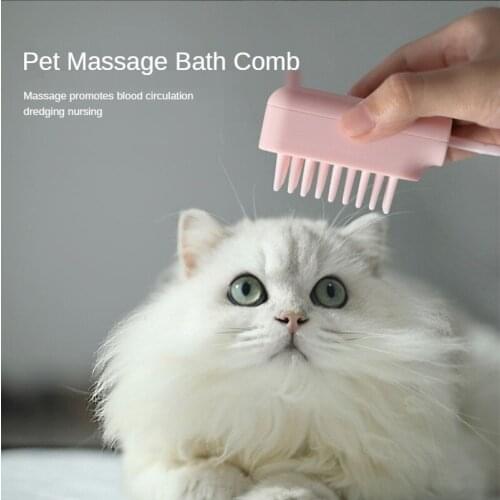 Pet Grooming Combs Cat Bath Brush Massage Comb Pet Hair Removal Brush Pet Deshelding Comb Dog Bath Beauty Brush for Cats Dogs
