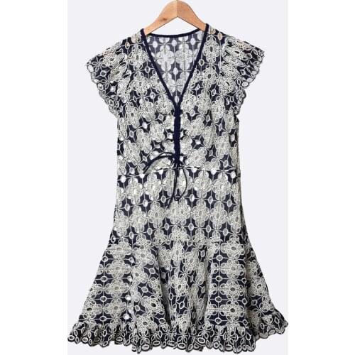 Dresses woman summer 2021 lace V-neck hollow party dress French brand tank Elegant dresses for women