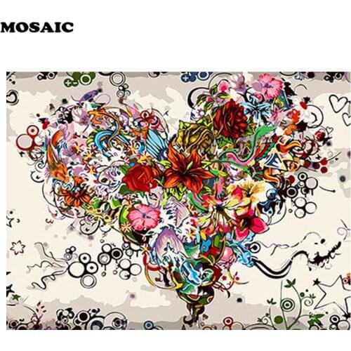 Full Diamond Painting heart flower,Diy square Diamond Embroidery sale 3d Picture Mosaic Decoration For Home Hobby Gift
