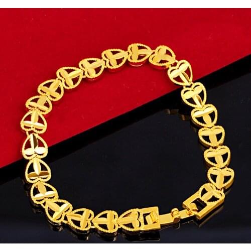 Luxury Fashion Muslim Heart Shaped Gold Women Charm Bracelet Islamic Boho Style Female Boutique Bracelet Jewelry Does Not Fading