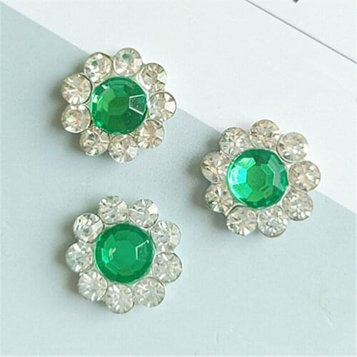 10 PCS 16mm Fashion Metal Alloy Silver Color Crystal Rhinestone Flowers Connectors Charm DIY Jewelry Accessories