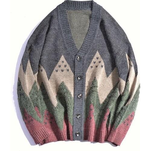 Loose Knit Cardigan Casual Sweater Mens Coat Knitted Overcoat Autumn Clothes V Neck knitwear Top Jacket Outerwear Plus Size XXL