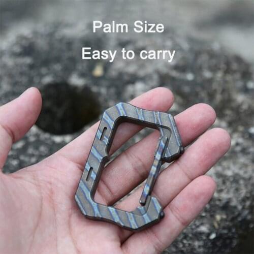 Titanium Alloy Hanging Buckle Defense Portable EDC Multi-function Keychain Self-defense Tool Safety Carabiner