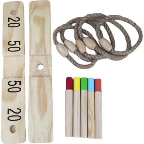 Outdoor Wooden Ferrule Entertainment Toy Hand-eye Coordination Parent-child Interactive Game Throwing Ferrule