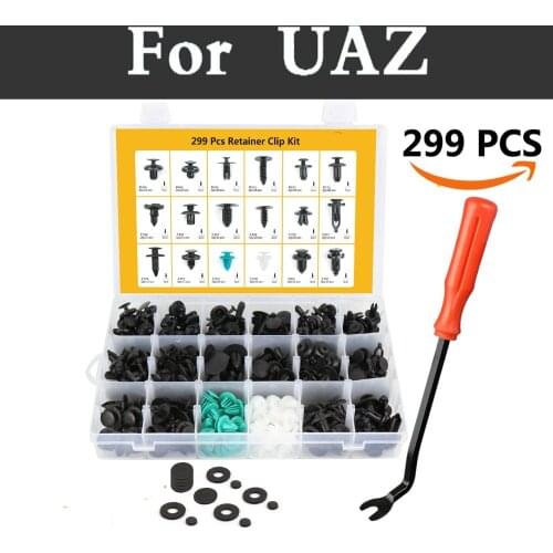 299x Universal Automotive Plastic Push Pin Rivet Trim Clip Assortment Kit For Uaz 31512 3153 3159 3162 Simbir 469 Hunter Patriot