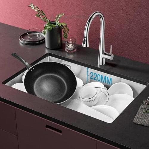Thickened Manual Sink Package Large Single-slot Kitchen 304 Stainless Steel Under-counter Sink Sink Household