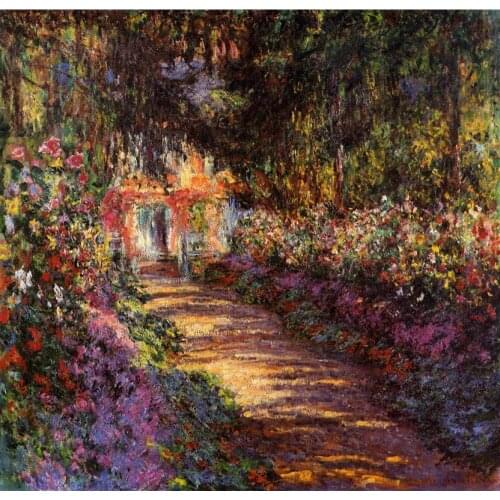 High quality Claude Monet modern art Pathway in Monets Garden at Giverny Oil paintings reproduction hand painted