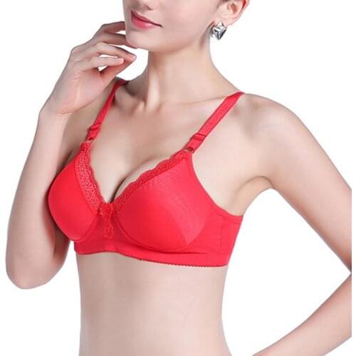 Female Bra Sexy Push Up Brassiere Comfortable Breathable Cotton Underwear Fashion Elegant Pure Color Black Pink Lace Bralette