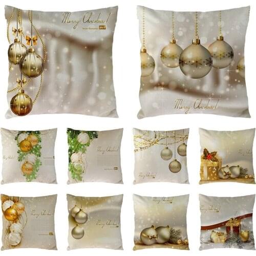 Golden Christmas Explosion Models Bell Pillowcase Throw Pillow Cases Home Cushion Cover Decor 45x45cm Home Decor 1561