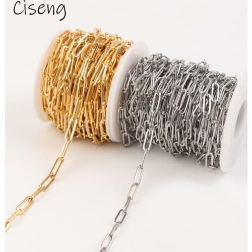 1m/roll 12x4mm Big Chains Diy Stainless Steel Necklace Chain Link Chains Necklaces Women and Men for Jewellry Making Findings