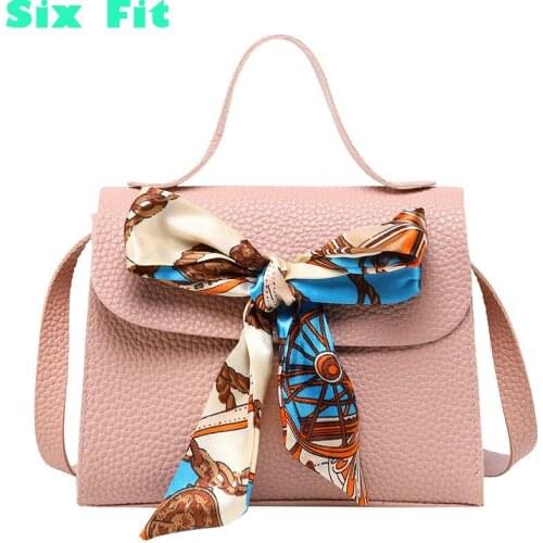 2021 Women Pu Leather Vintage European Flap Handbag Shoulder Lady Crossbody Bag Tote Messenger Satchel Purse With Scarf Decor