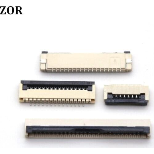 10pcs FPC FFC Flat Cable Connector 1mm Pitch Under Clamshell Socket 4P 5P 6P 8P 10P 12P 14P 16P 18P 20P 22P 24P 26P 28P 30P