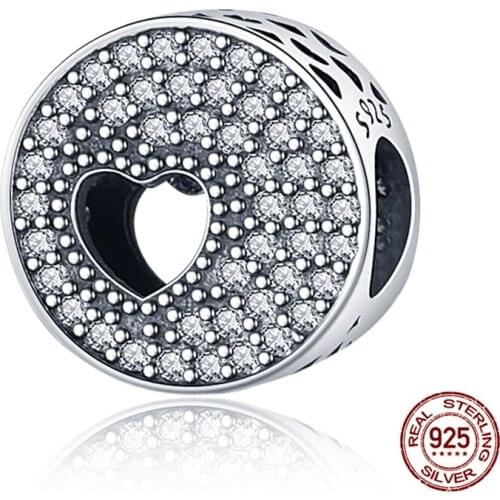 925 Sterling Silver Heart-to-heart Zircon Charm&Bead Fit Original 3mm Bracelet&Bangle For Women Birthday Fashion Jewelry Gift