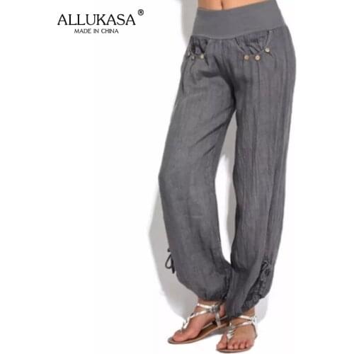 Женские льняные брюки Allukasa China At AliExpress