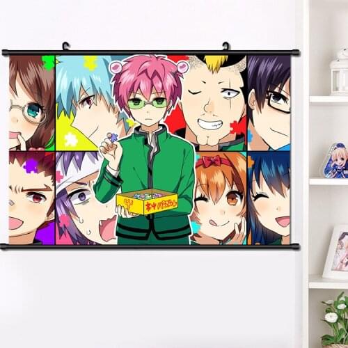 Anime Saiki Kusuo no Sai-nan Saiki Kusuo Wall Scroll Poster Home Decor Wall Hanging Mural Art Print Poster 40x60cm dropshipping