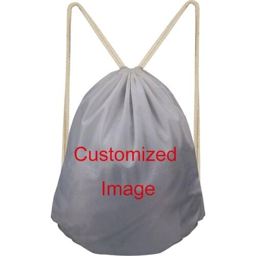 NOISYDESIGNS Brand Custom Drawstring Bag Korean Daypack for Teenager Boys Image Printing Small Drawstring Backpack Storage Bag