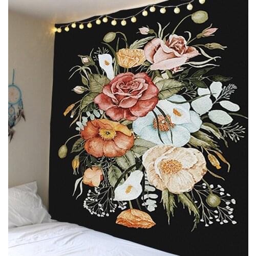 Flower Plant Painting Tapestry Tapestry Bohemian Hippie Tapestry Colorful Bohemian Home Decor Living Room Bedroom Tapestry