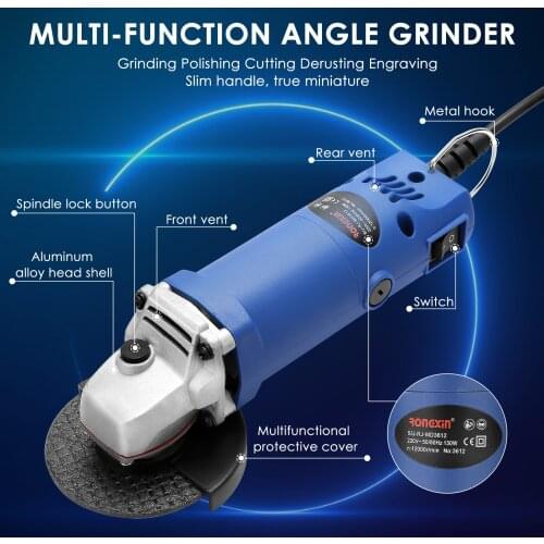 Angle Grinder 180W Small Body Electric Grinding Machine Multifunction 75mm Electric Hand Grinder Mini Angle Grinder Polisher