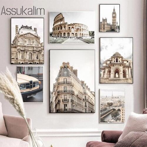 European Architecture Wall Art Canvas Painting City Landmark Poster Prints Nordic Wall Pictures For Living Room Home Decor