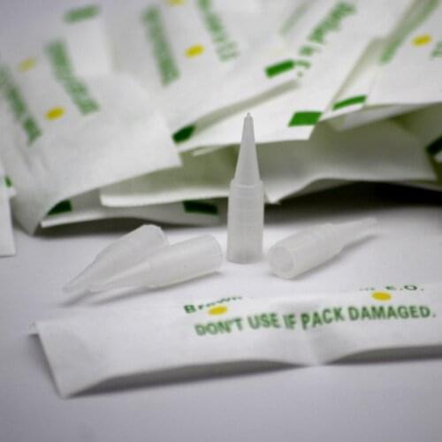 100pcs Individually Traditional Tattoo Needle Tips Permanent Makeup Eyebrow Eyeliner Lips Tattoo Machine Disposable Needle Caps