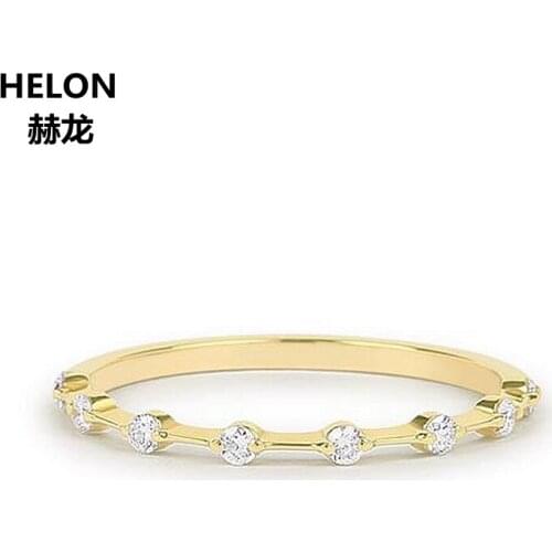 0.07ct SI/H Full Cut Natural Diamonds Engagement Ring for Women Solid 14k Yellow Gold Wedding Band Rose White Gold Optional