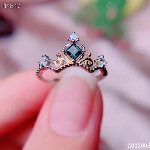 KJJEAXCMY boutique jewelry 925 sterling silver inlaid natural sapphire ring delicate ladies vintage Crown ring support testing