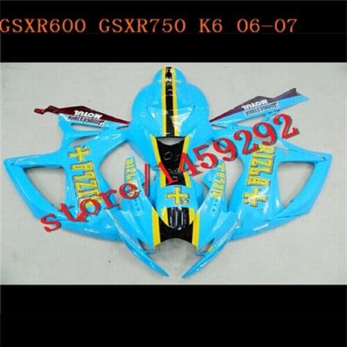 New ABS Fairings Kit Fit for Suzuki 2006 2007 GSX-R600 GSX-R750 Fairings set GSXR 600 750 K6 K7 06 07 blue