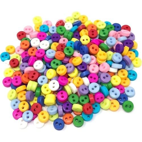 1000Pcs/lot Multi 6mm Round Resin Mini Tiny Buttons Sewing Accessories Embellishments BUTTON Scrapbooking